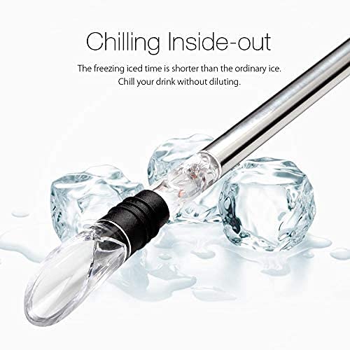 Iktu Wine Chiller, 3-in-1 Stainless Steel Wine Bottle Cooler Stick - Rapid Iceless Wine Chilling Rod with Aerator and Pourer - Perfect Wine Accessories Gift - Image 3