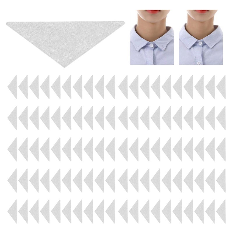 100PCS Collar Support Sticker No Curl Collar Stays Shaper Self Adhesive Triangular Shirt Neck Stays - Image 5