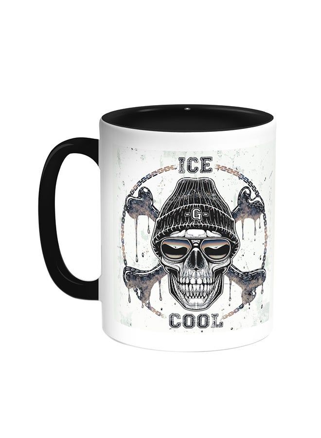 RKN Skull Iced Printed Coffee Mug Black/White 11ounce - Image 1