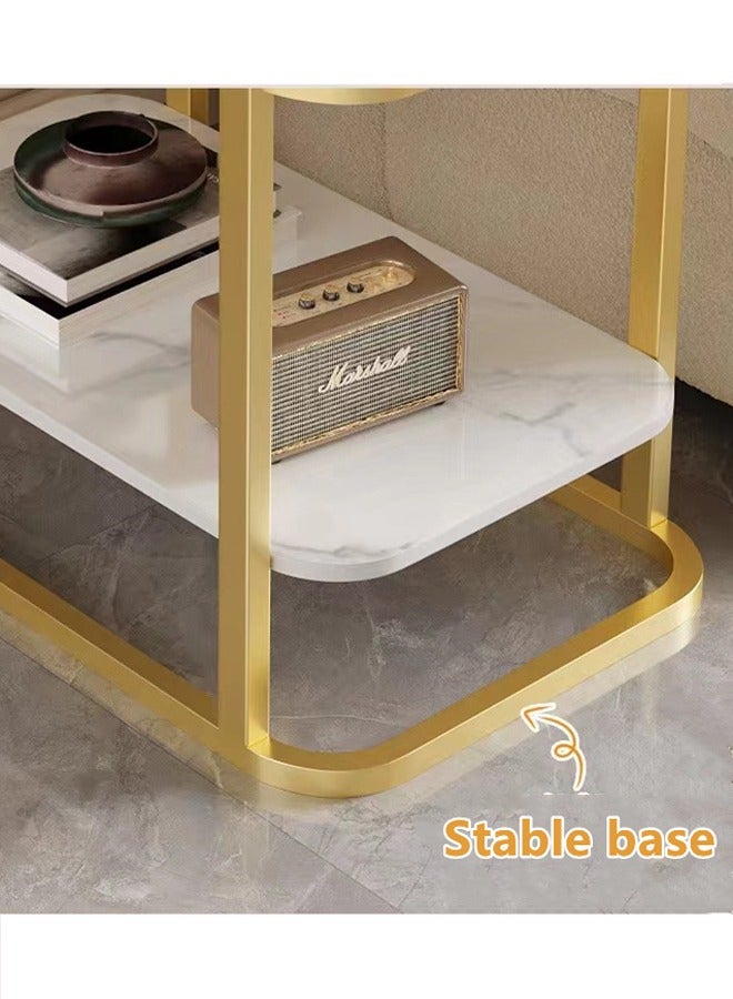 Kutis 2-Tier Side Table  End Table Coffee Table For Couch Sofa Living Room Bedroom Bedside Slate/Steel 60x40x55cm. - Image 4