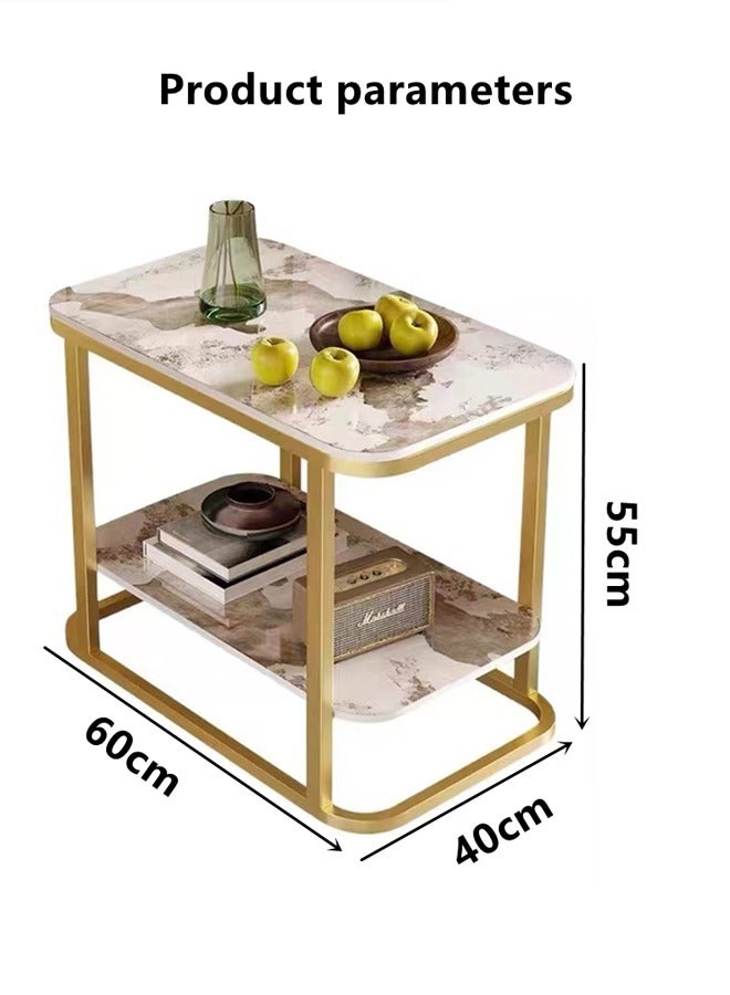 Kutis 2-Tier Side Table  End Table Coffee Table For Couch Sofa Living Room Bedroom Bedside Slate/Steel 60x40x55cm. - Image 5