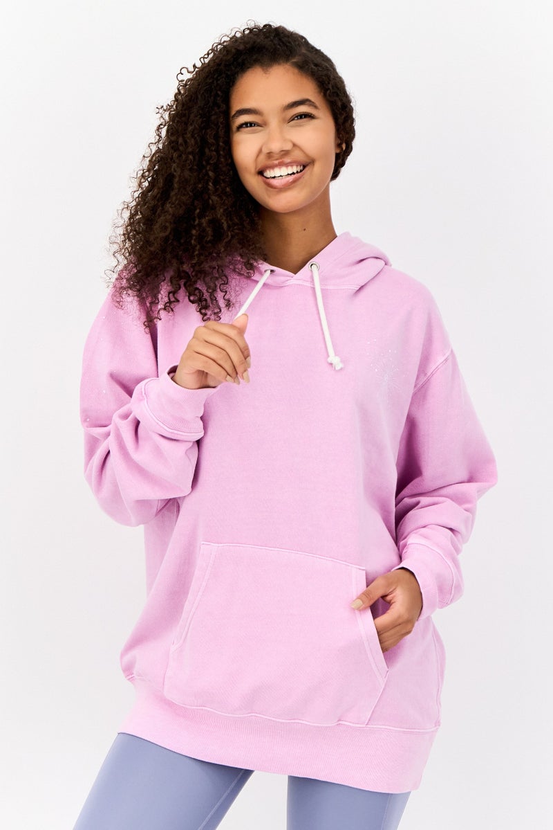 Champion Women Sportswear Fit Long Sleeves Outdoor Hoodie, Pink  - Image 1