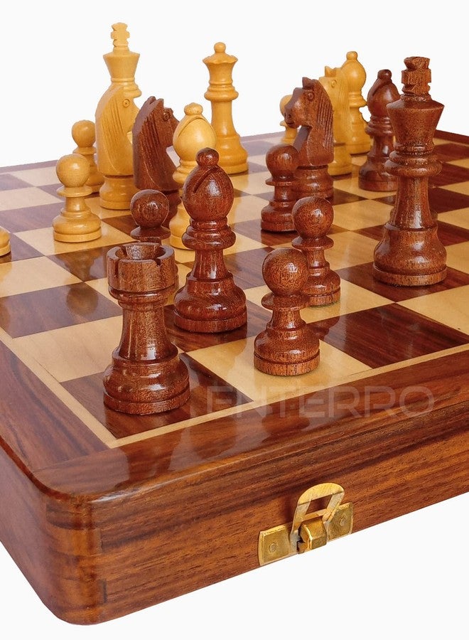 ENTERRO Adult Chess Board Set Wooden Magnetic 16 X 16 Inch - Handcrafted Foldable & Magnetic - Image 4