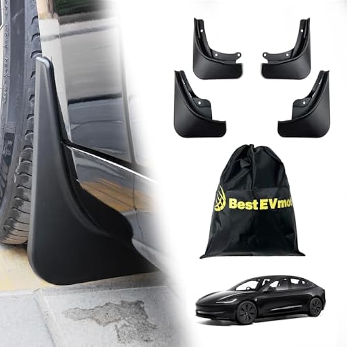 rayihni For Refreshed Model 3 Highland Mud Flaps Splash Guards Set Of 4 Mudfalps AllWeather Dirt Protection No Need To Drill Holes Compatible With 2024 Refreshed Tesla Model 3 Highland Accessories - Image 2