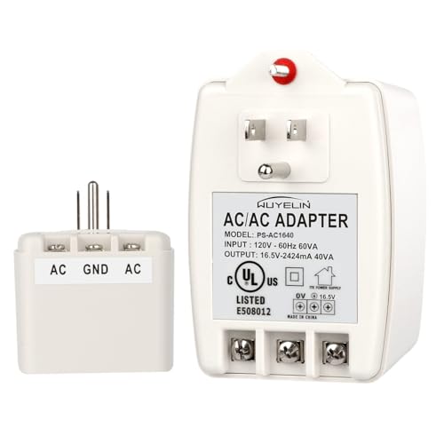 WUYELIN 16.5V 40VA Burglar Alarm Systems and Doorbell Transformer,16.5V Plug in Transformer Compatible with All Versions of Doorbell ，Most Security Panels - Image 3