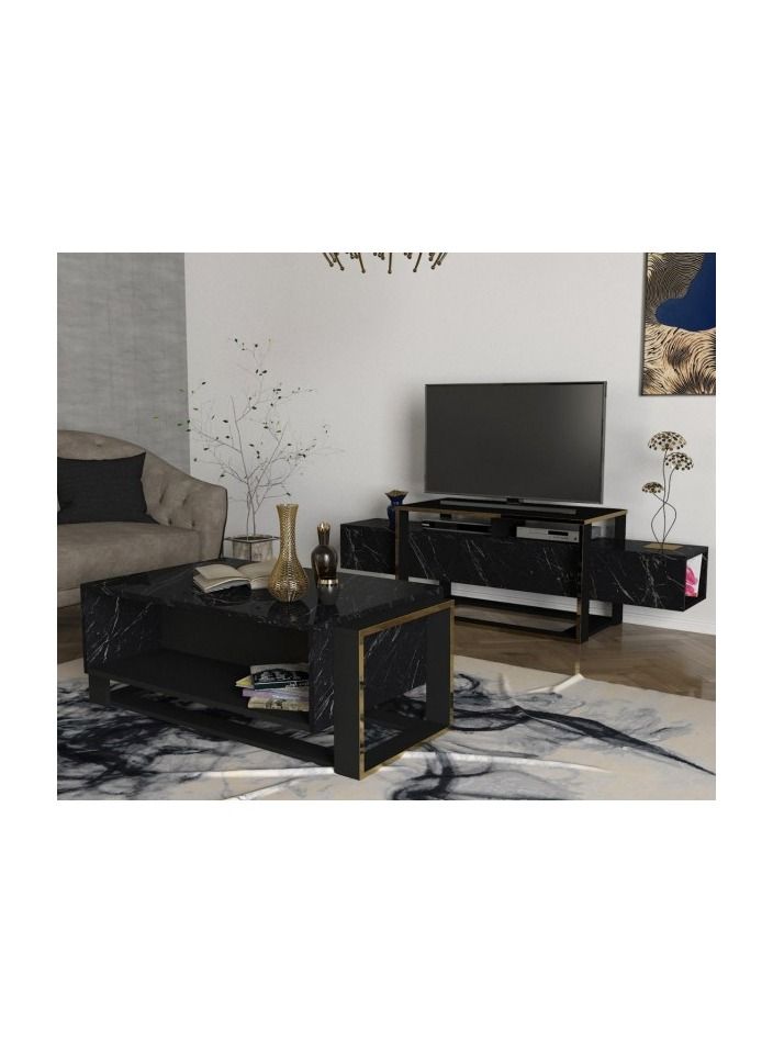 سحابة طقم طاولة تلفزيون وطاولة قهوة Bianaco – أناقة عملية بتصميم عصري - Image 5