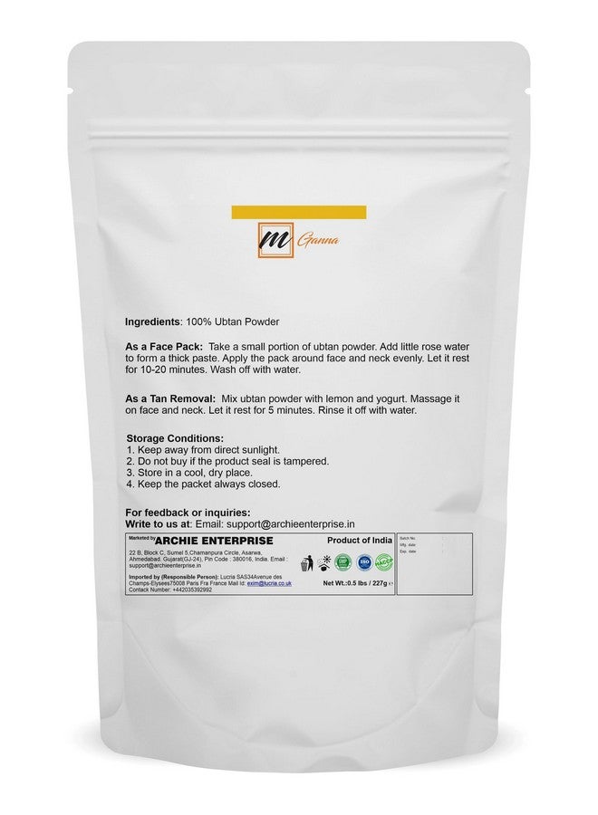 mGanna 100% Natural Ubtan Face Pack Powder and facial Mask for smooth Spotless Glowing Skin 0.5 LBS / 227 GMS - Image 2
