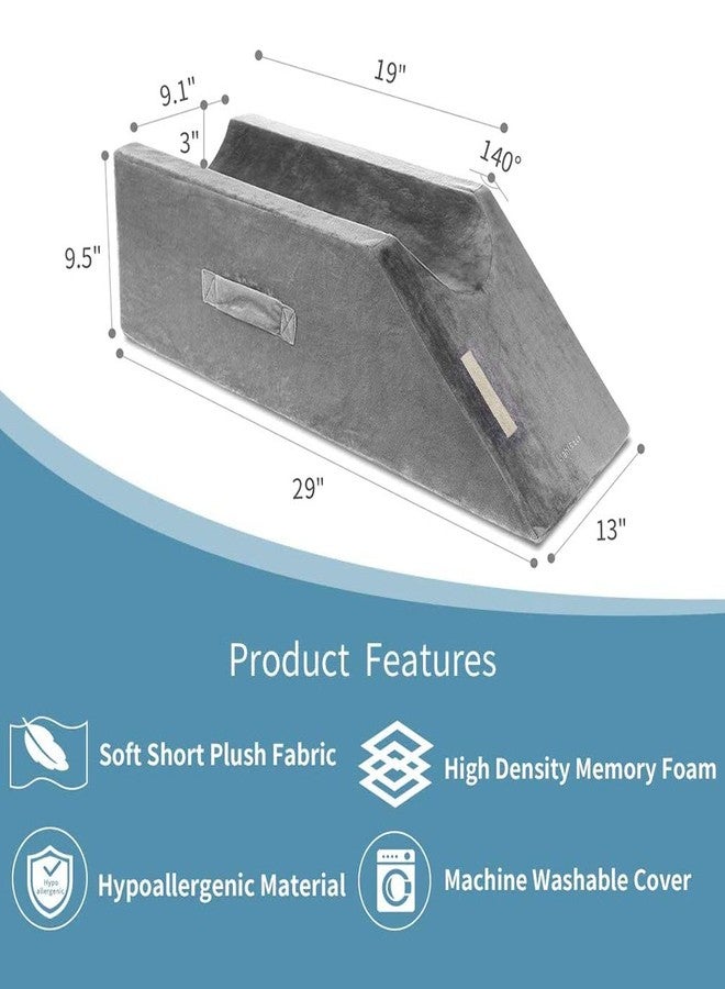 LightEase Memory Foam Leg Support and Elevation Pillow w/Dual Handles for Surgery, Injury, or Rest - Image 3