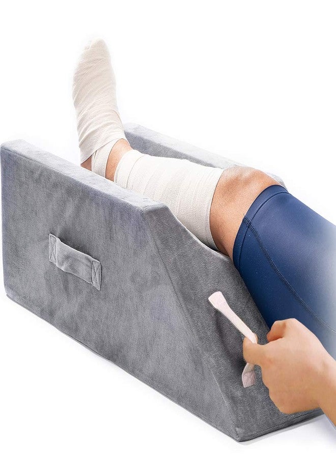 LightEase Memory Foam Leg Support and Elevation Pillow w/Dual Handles for Surgery, Injury, or Rest - Image 1