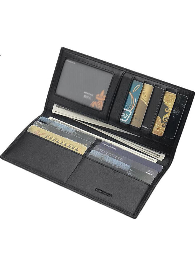 Scarecrow Men'S Wallet, Long Style, Top-Grain Leather, Smooth, Two-Fold, Bill Compartment, Multi-Card Slots, Wallet, Qixi Valentine'S Day Gift - Image 3