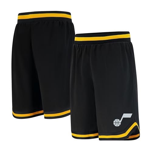 Ultra Game NBA Official Mens Active Knit Basketball Training Shorts Unisex Utah Jazz Black Medium - Image 1