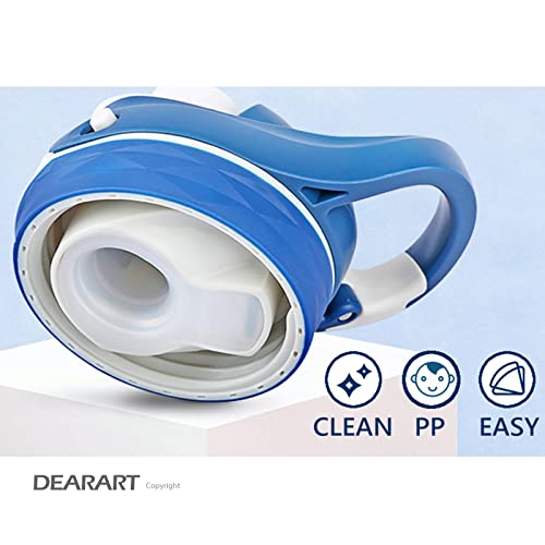 DEARART Blue Water Bottle No Straw, 100% Leakproof Clear Bottles with Handle Easy Carried, Wide Mouth AUTOSPOUT Lock Button Flip Up Lid, Suit Sports School Travel Office Gym, 26oz - Image 4