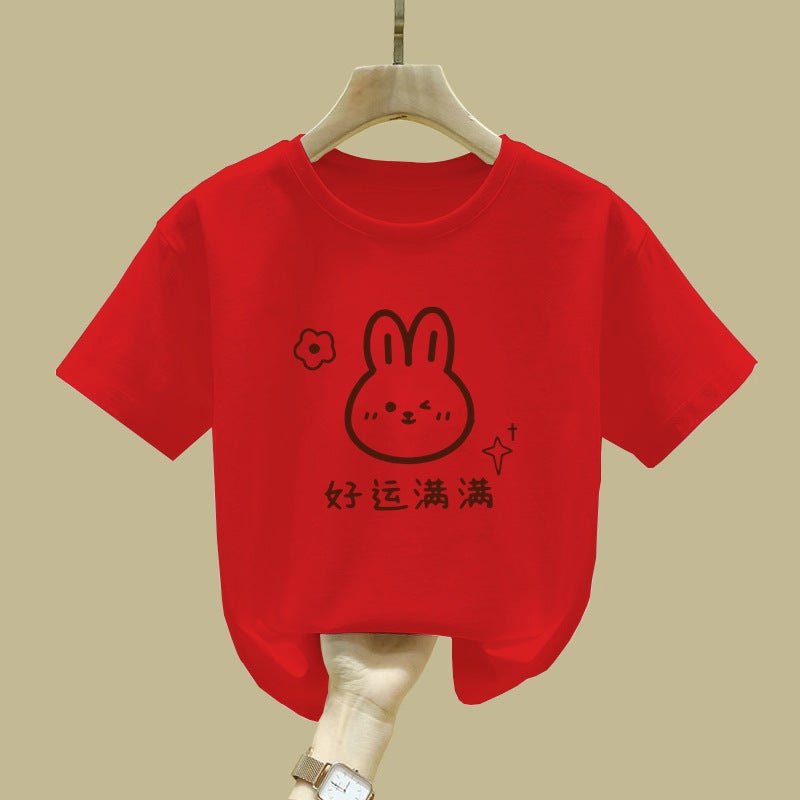 2522# Girls Short-Sleeved Summer T-Shirt New Cotton Summer Middle And Big Girls T-Shirt Top Base Shirt - Image 3