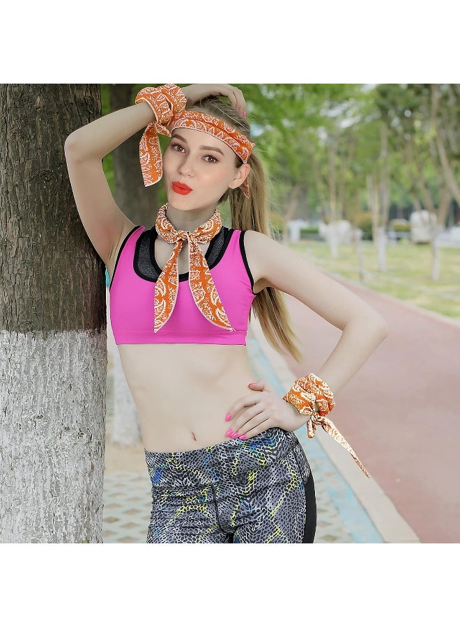 Bellady Bellady Cooling Neck Wraps Ice Bandanas for Summer, Indoor, Outdoor Cooler Headband,Orange  - Image 4