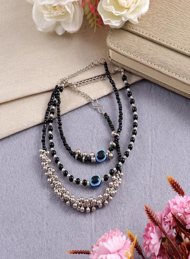 Vientiq Pack-3 Beaded Anklet Evil Eye Combo - Image 3