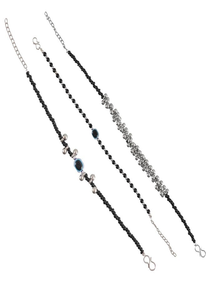 Vientiq Pack-3 Beaded Anklet Evil Eye Combo - Image 4
