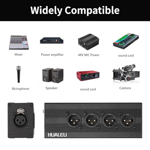 HUALEU 3Pin XLR 1 Female to 4 Male Splitter,4Way XLR Single Input to Four Output Parallel Connection Adapter,One Input to 4 Output Audio DMX Adapter - Image 5