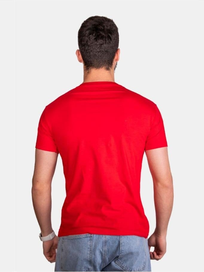 Çapıt Çapit Unisex 100% Cotton Standard Cut Zero Collar Short Sleeve Red T-Shirt  - Image 1