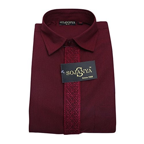 Sojanya (Since 1958 Men'S Cotton Blend Pathani Kurta Salwar Maroon - Image 4