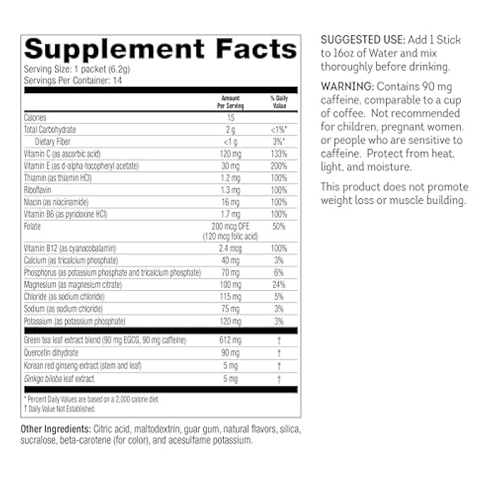 WonderSlim FAST BOOST Energy & Hydration Drink Mix - Orange | Sugar Free Electrolyte Powder Packets with Antioxidants, Green Tea Extract, B Vitamins, Vitamin C & E | 14 Stick Packs - Image 2