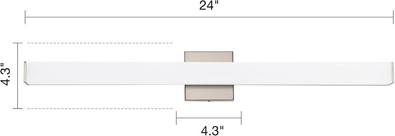 YHTlaeh Bathroom Vanity Light Brushed Nickel Square LED 31.5 inch 24W 4000K Natural White Light Wall Bar Lighting Fixtures Over Mirror (Dimmable) - Image 4
