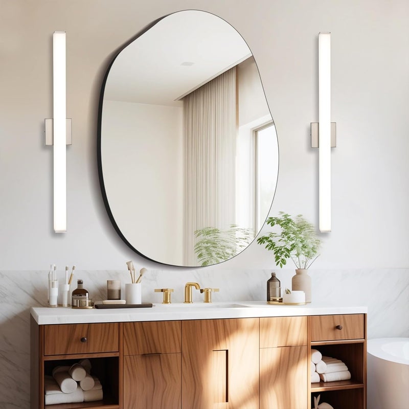 YHTlaeh Bathroom Vanity Light Brushed Nickel Square LED 31.5 inch 24W 4000K Natural White Light Wall Bar Lighting Fixtures Over Mirror (Dimmable) - Image 5