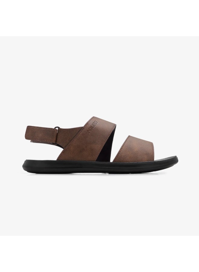 NDURE Men's Double Strap Sandals, Velcro Closure, Black Sole - Image 3