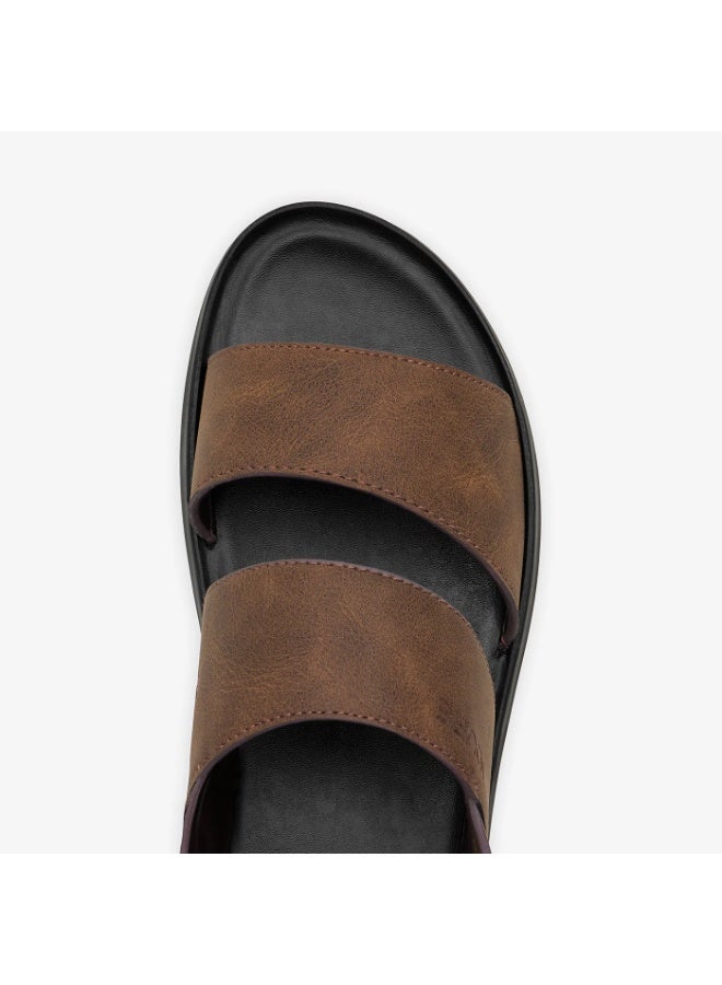 NDURE Men's Double Strap Sandals, Velcro Closure, Black Sole - Image 2