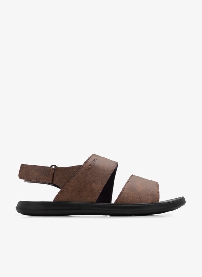 NDURE Men's Double Strap Sandals, Velcro Closure, Black Sole - Image 1