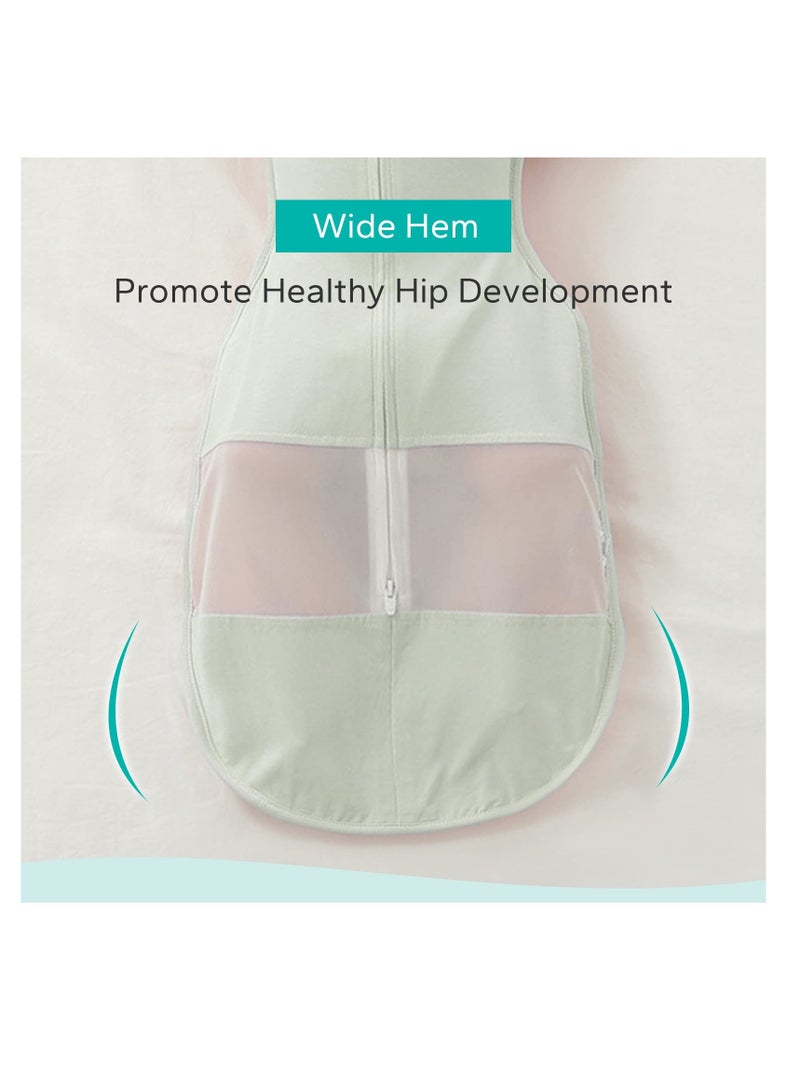 Baby Sleep Sack, Newborn Transitional Swaddle Sack, Arms Up Swaddle, 1.0 Tog Organic Cotton 2 Way Zipper, for Newborn Infant Boy Girl (Green, Size M, 3-6 Months) - Image 5