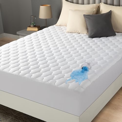 Utopia Bedding Waterproof Mattress Protector, Full Mattress Pad, Noiseless Quilted Fitted Cover with Deep Pocket Stretches up to 16 Inches (White) - Image 1