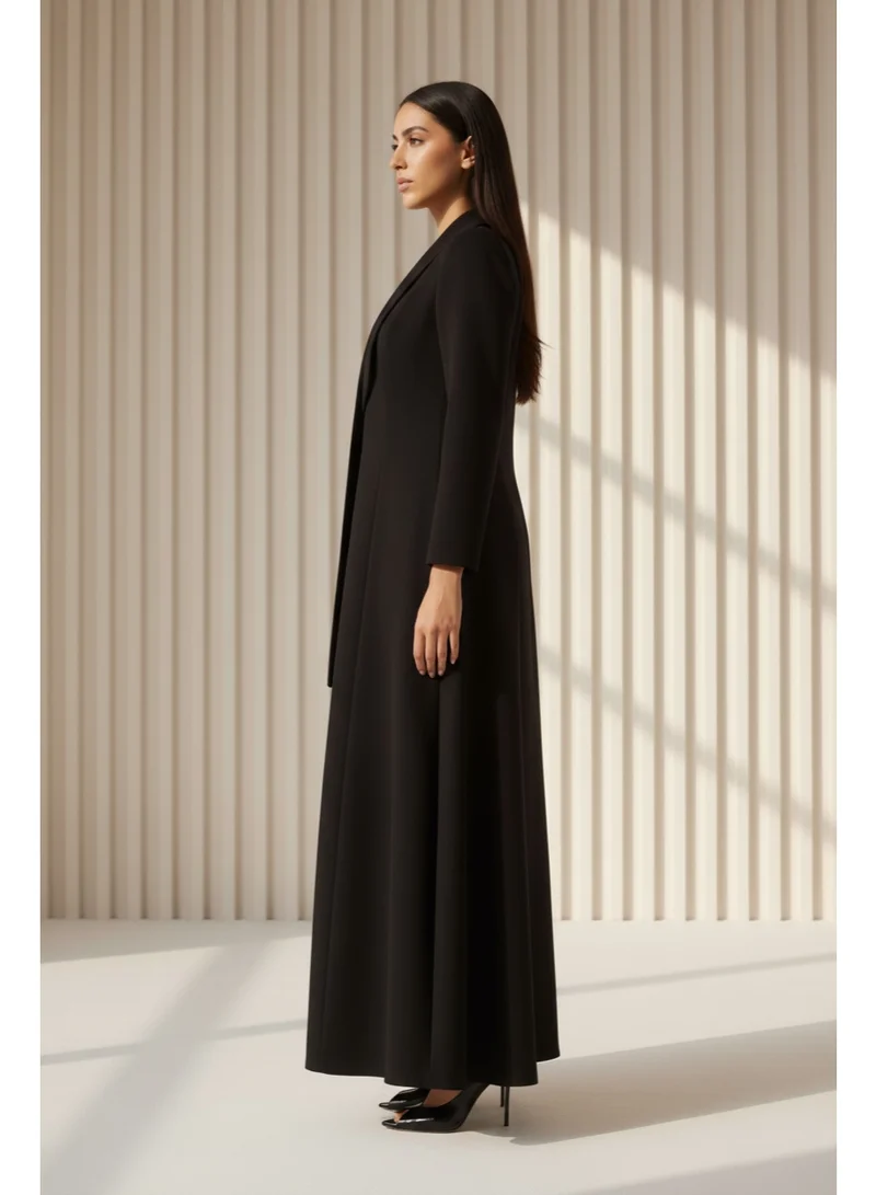 مويستريت Tailored Crepe Coat-Abaya with Asymmetric Drape