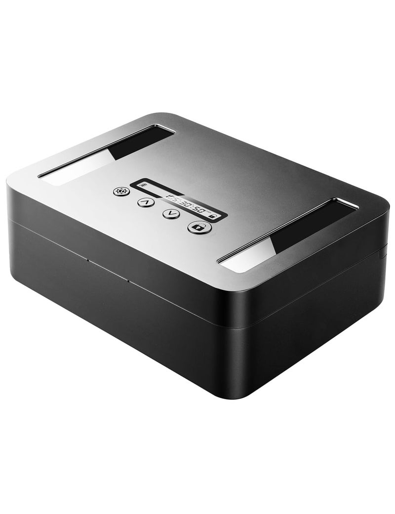 Vaydeer Metal Timed Lock Box Phone Lock Box with NoOverride up to 365 Days LED Display Child Lock USBC or 4 AA Power PortFree Enclosed Upgrade Emergency Unlock OptionBlack - Image 2