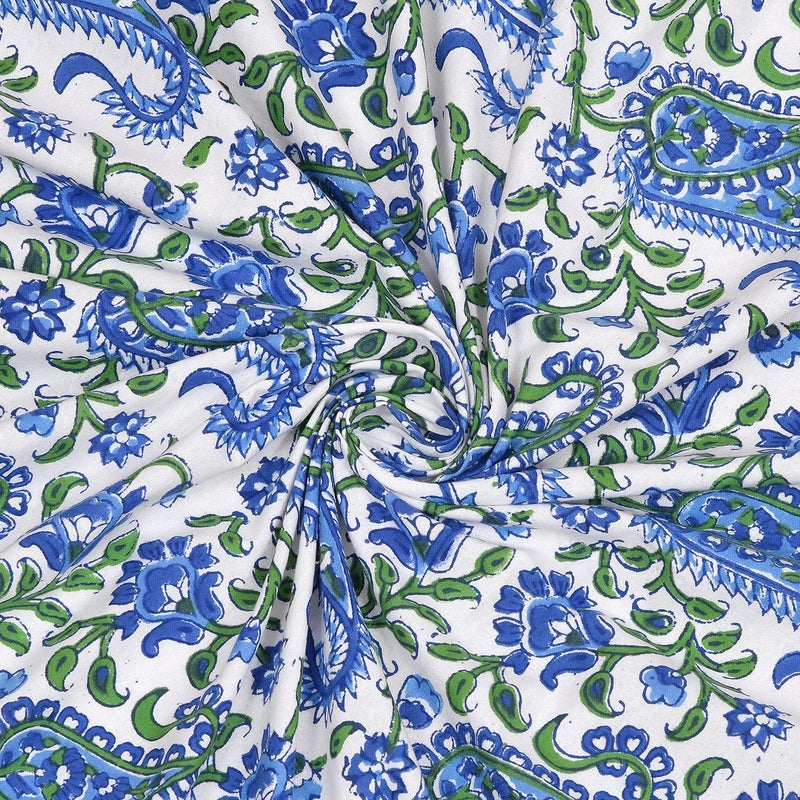 BLOCKS OF INDIA Cotton Hand Block Printed 72 Inch Round Table Cloth Design 4 - Image 5