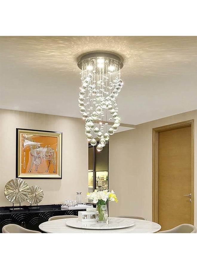 أجريون ثريا كريستال مطر حديثة بـ ٤ أضواء من نوع كيه٩، تركيب سقف مُلاصق لتجهيز إضاءة غرفة الطعام، غرفة المعيشة، غرفة النوم، الردهة. - Image 1