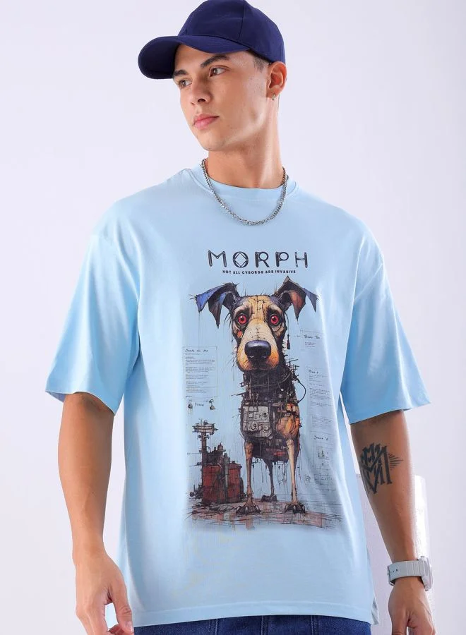 ذا انديان كراج كو Men Boxy Oversized Placement Print Round Neck Tshirt