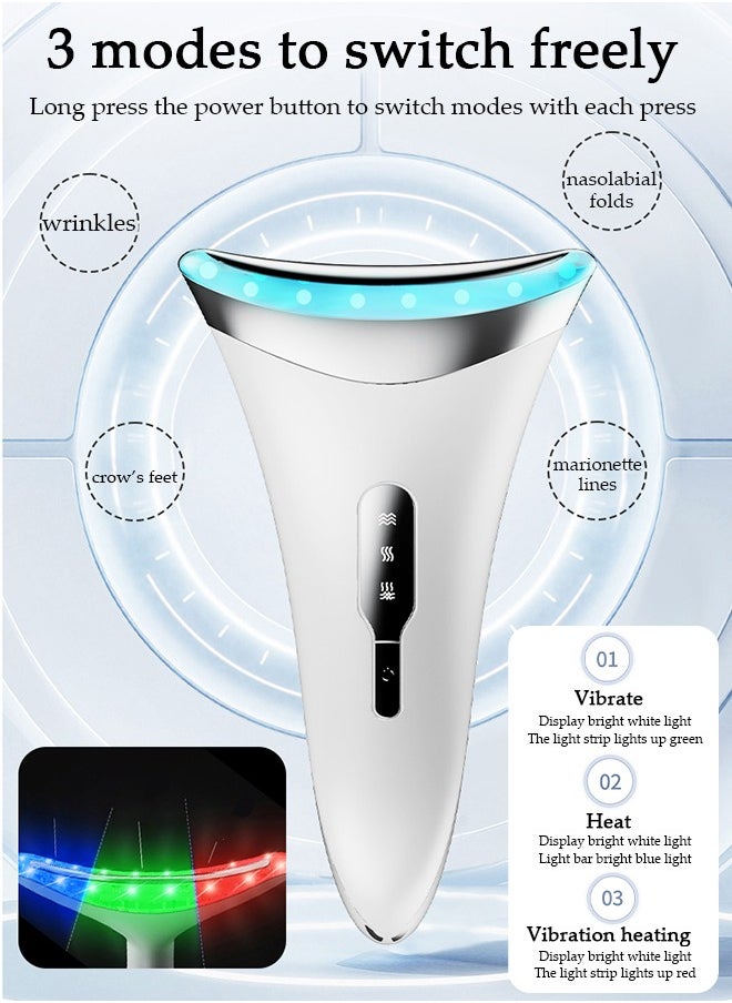 DUNISO Neck Face Beauty Device,  Portable Skin Care Face Massage,3 in 1 Facial Massager, Double Chin Reducer Vibration Massager Wrinkles Removal, Lifts and Tightens Sagging Skin,Face Sculpting Tool with Ther  - Image 4