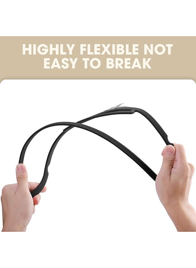 HOUSE DAY HOUSE DAY Clothes Hangers Pack of 50 Velvet Coat Hangers Black Non-Slip Space Saving Hangers Adult Hangers L16.8 D1/4"  - Image 2