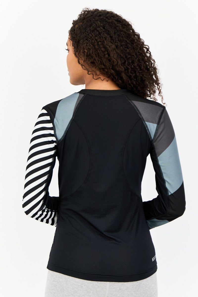 Adidas Women Slim Fit 3/4 Sleeve Tennis T-Shirt, Black - Image 3