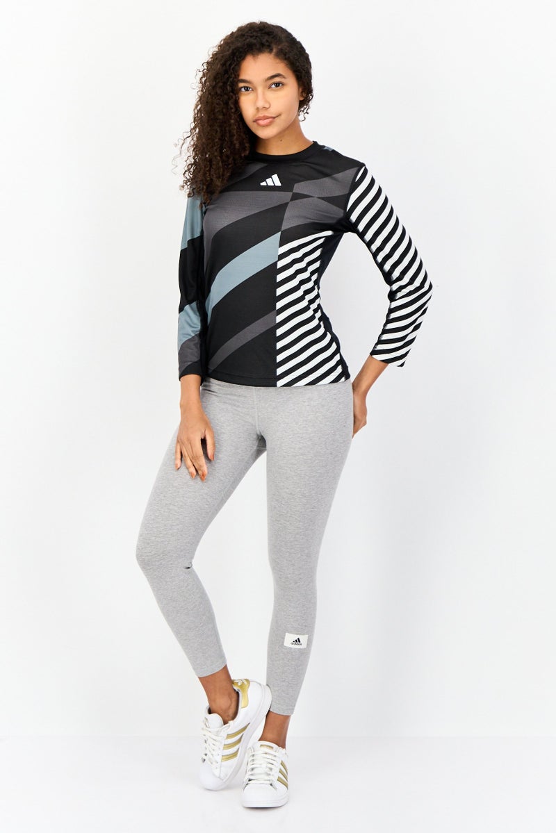 Adidas Women Slim Fit 3/4 Sleeve Tennis T-Shirt, Black - Image 2