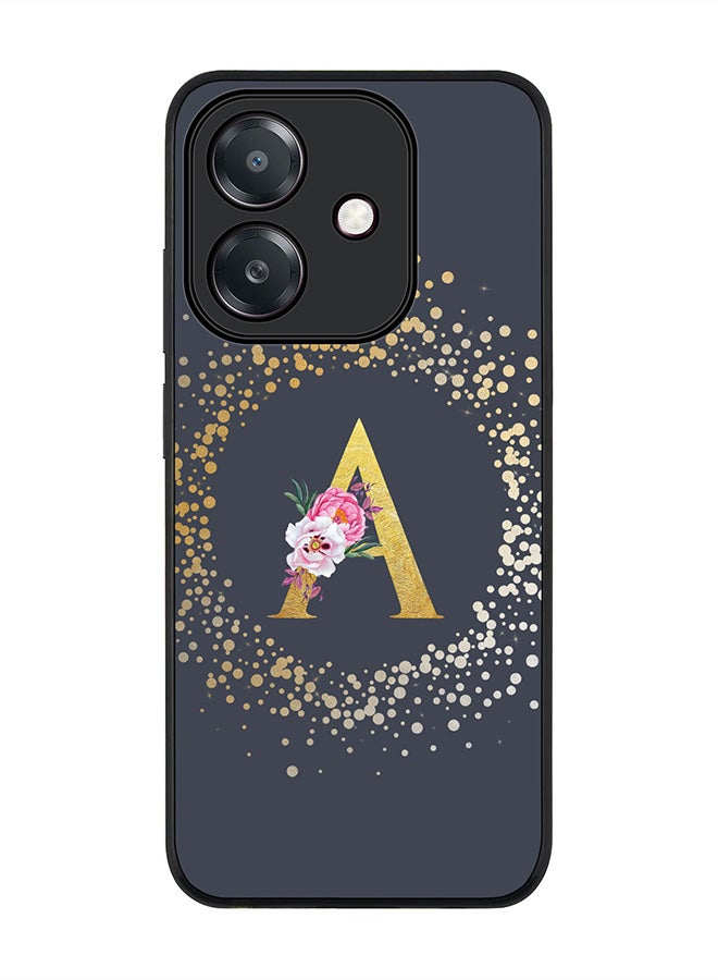 Stylizedd For Oppo A5i Case,Slim fit Camera Protection, Shockproof Thin Phone cover  - Custom Monogram Floral - A  (Grey )