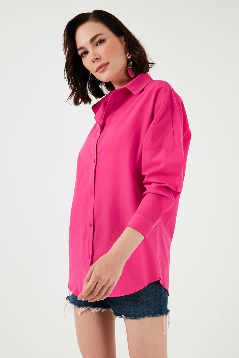 Lela Cotton Relaxed Fit Off Shoulder Shirt Women's Shirt 66939002S4