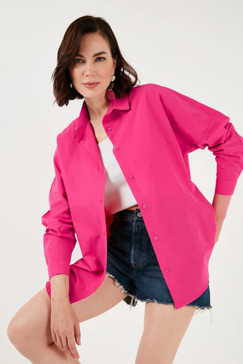 Lela Cotton Relaxed Fit Off Shoulder Shirt Women's Shirt 66939002S4