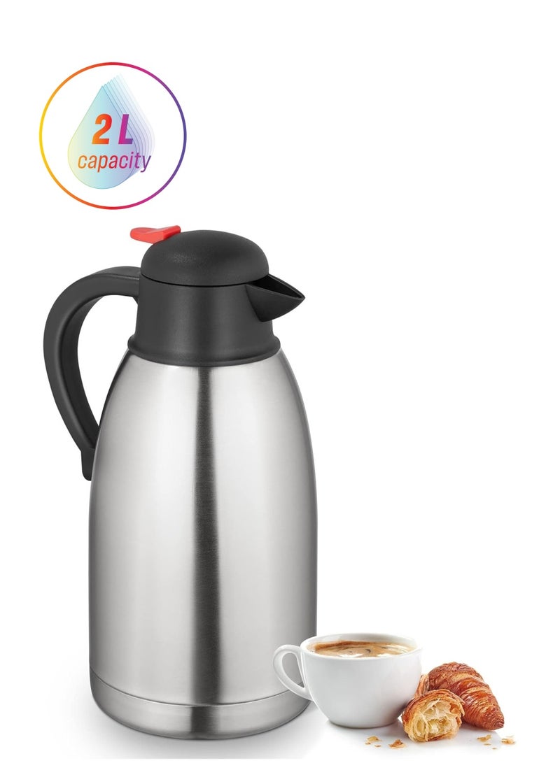 DubaiGallery ترمس فراغي سعة 2 لتر من الفولاذ المقاوم للصدأ معزول مزدوج الجدار - Image 1