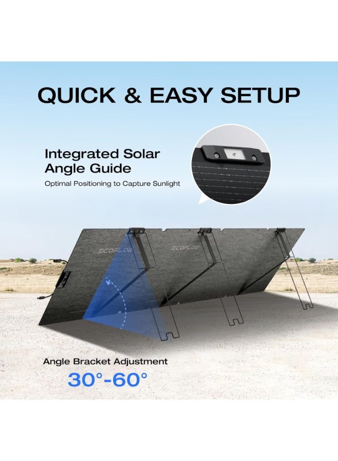 ECOFLOW 220W Portable Solar Panel, 25% High Conversion Efficiency NextGen Solar Panel for Power Stations, Camping, Backup Lightweight Foldable Solar Panel with Supporting Stand, IP68 Waterproof - Image 4