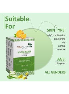 7 Days 10% Niacinamide Face Serum For Dark Spots Acne Marks Blemishes & Oil Balancing With Witch Hazel Hydrosol Face Serum For Women & Men All Skin Types 30Ml  - Image 5