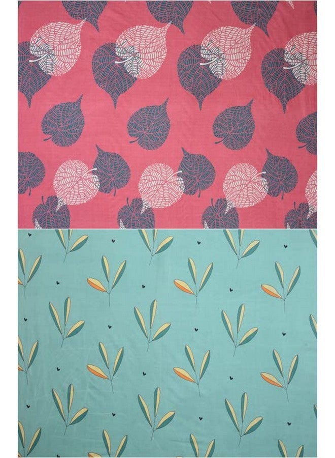 VAS COLLECTIONS VAS COLLECTION Prime Combo Pack of 2 Double Bedsheet with 4 Pillow Covers | 160 TC Soft Brushed Glace Cotton -Long Lasting & Wrinkle Free - | 225X228 Cm Or 7.5X7.5 Ft-Pink & Green - Image 5