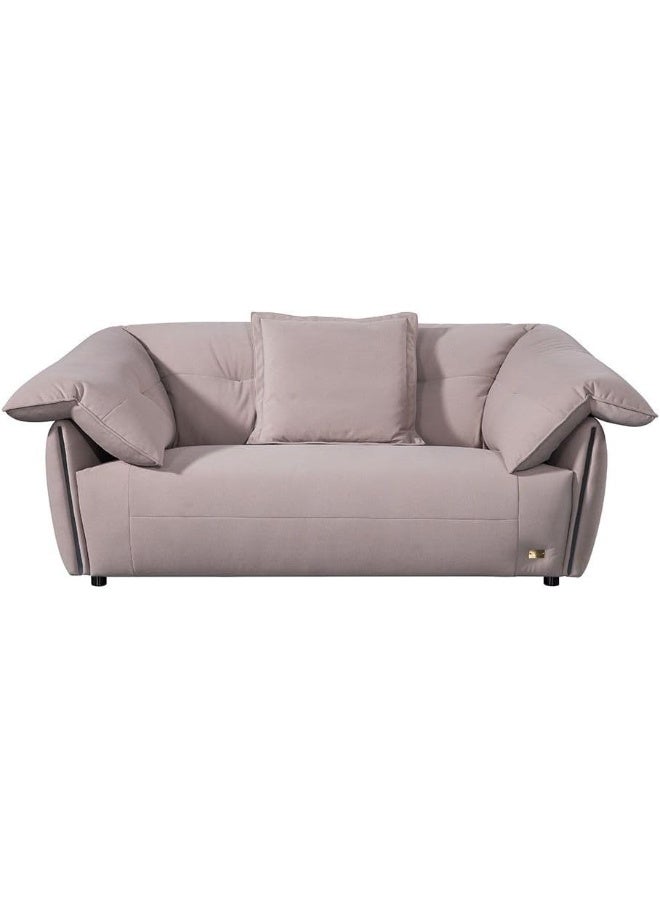Comfynest Comfynest Brisbane 2Seater Fabric Sofa With 5Year Warranty 212X106X85Cm Taupe - Image 1
