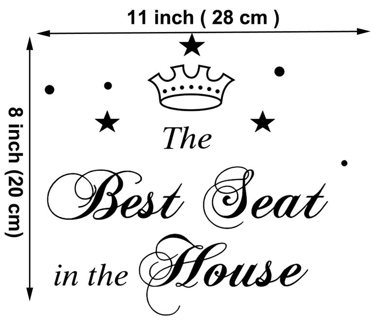 Maydahui 2 PCS Toilet Stickers The Best Seat in The House Wall Decal 11 Inch Funny Art Vinyl Quote Mural Sign Black for Bathroom Home Chair Closestool Sofa - Image 2