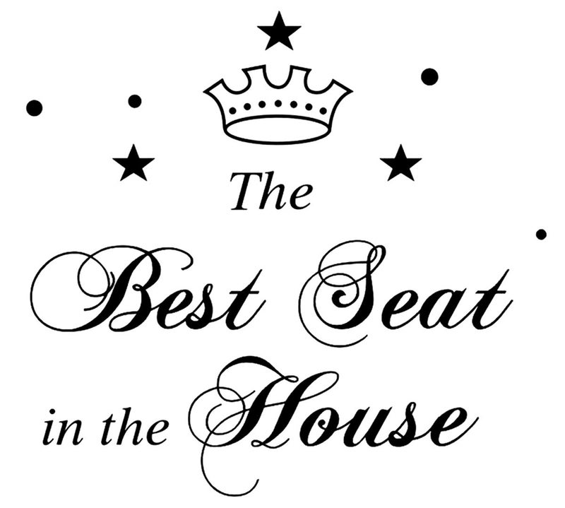 Maydahui 2 PCS Toilet Stickers The Best Seat in The House Wall Decal 11 Inch Funny Art Vinyl Quote Mural Sign Black for Bathroom Home Chair Closestool Sofa - Image 1